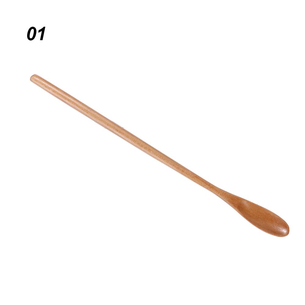 2pcs/lot Wooden Spoons For Cooking Honey Server Tea Coffee Stirring Spoons Paint Color Honey Tea Scoops Coffee Accessories