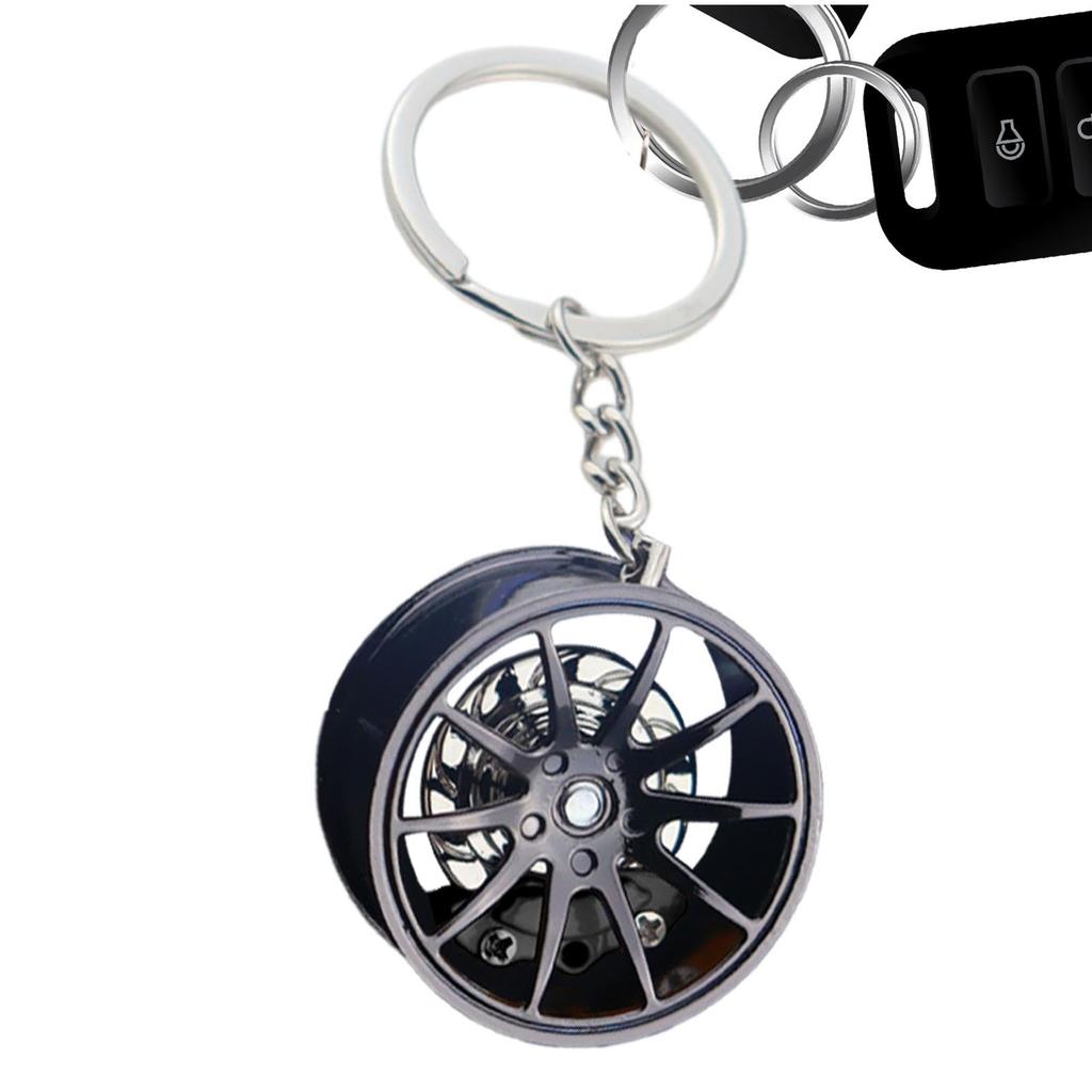 [Mivpzisk] Wheel Hub Keychain, Car Hub Keychain | Car Tire Rim Keychain - Wheel