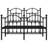 Metal Bed Frame with Headboard and Footboard Black 120 x 190 cm