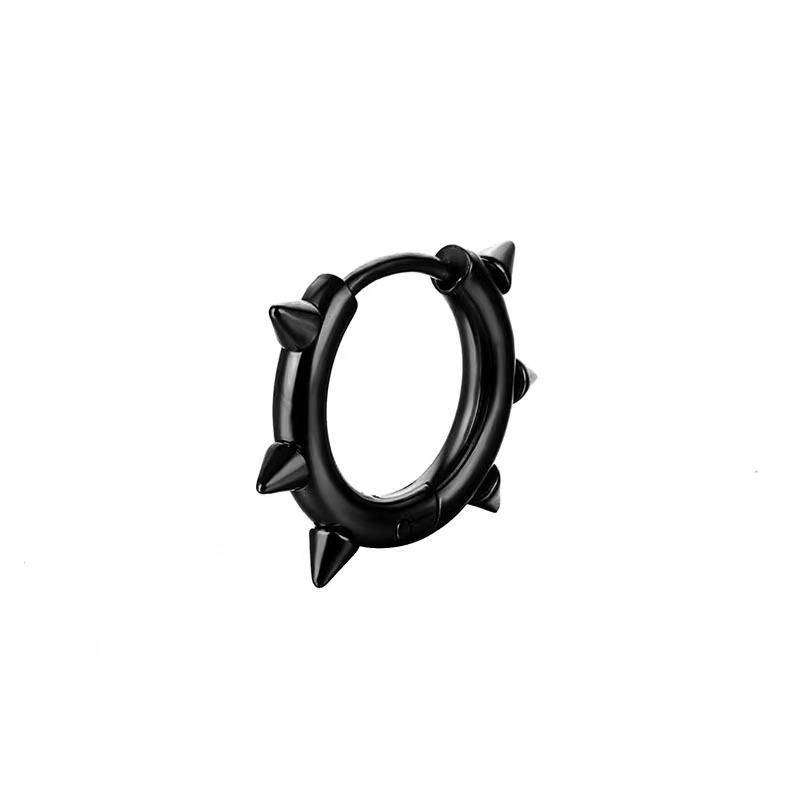 Punk Stainless Steel Cone Coil Earrings - Trendy Round Wire Ear Buckles