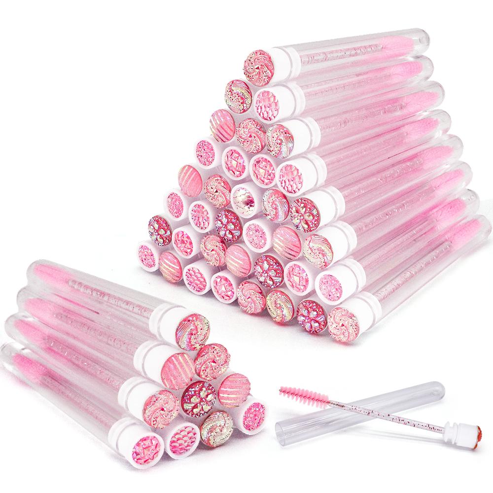10/50Pcs Disposable Eyelash Brush Reusable Eyelashes Brush Tube Mascara Wands Tubes Dust-proof Lash Spoolies Storage Makeup Tool