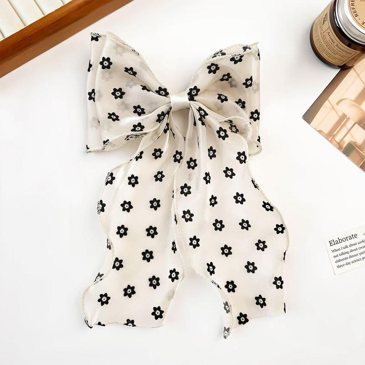 

Бежевый яркий шелковый шнурок лента бант лента заколка для волос, высококачественный узор в горошек сердце роза бабочка пружинный зажим украшение для волос