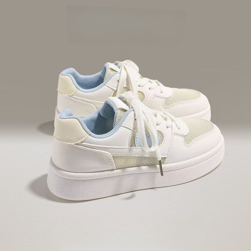 Spring and Summer New Thick-soled Women's Mesh Breathable Versatile Casual Student Board Shoes Ins Sports