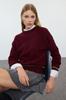 Women's Fashion Stylish Sweater Stone Soft Textured Hair Braided Crew Neck Knitwear Sweater
