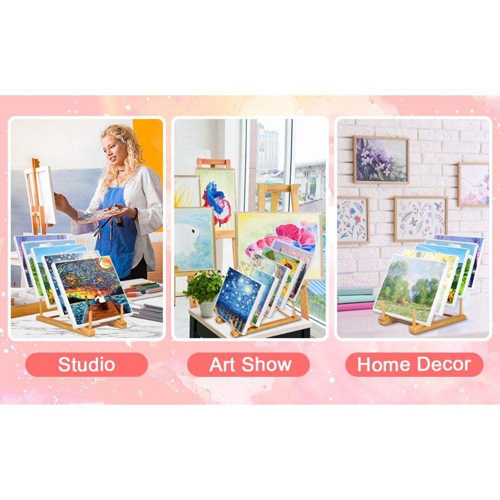 Drying Bamboo Dish Rack 5 Layers Dish Drain Rack Paint Art Organizer Pot Lid Holder  School/Office