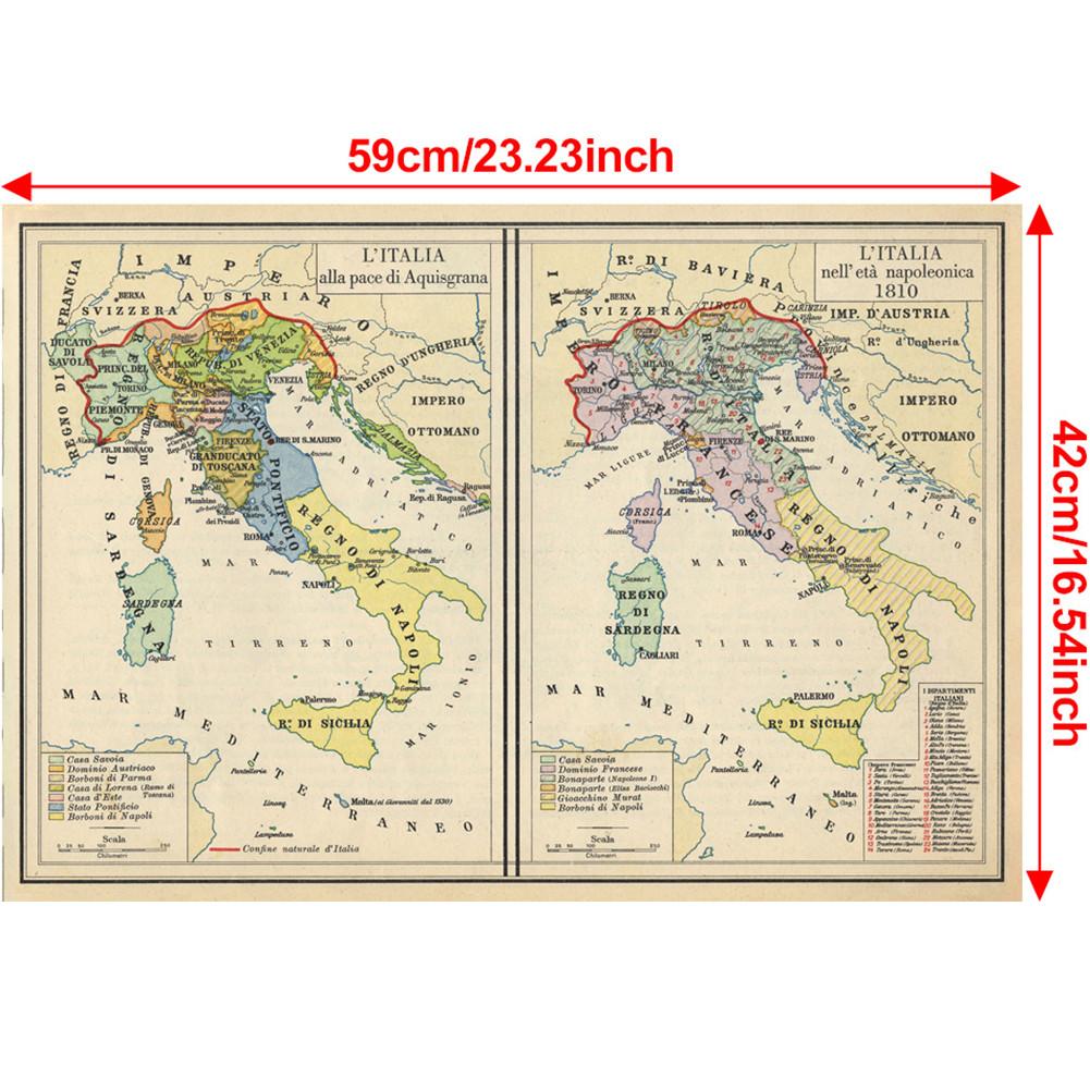 Fundal Harta Italiană-Harta Italiei Vintage,Decor de Perete Decor Acasă,Studiu,Instrumente Geografice,Instrumente Turism/educație