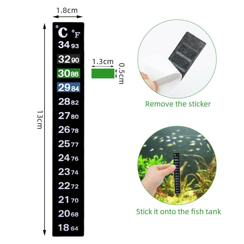 

5pcs Aquarium Thermometer Sticker Fish Tank Thermometer Strips Stickers Digital Dual Scale Aquarium Accessories