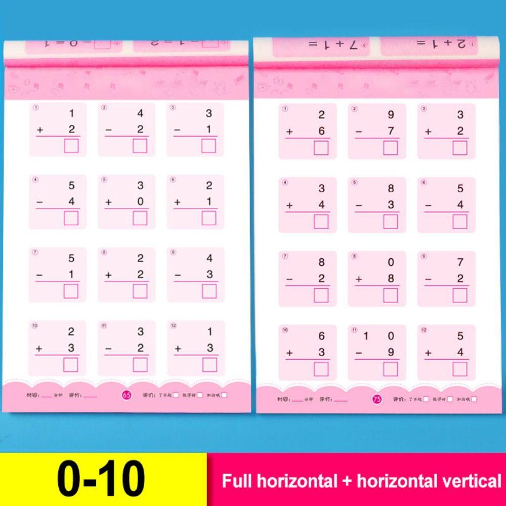 Within 10/20/50/100 Learning Math Training Books Addition Subtraction Mathematics Workbook Arithmetic Exercise Books