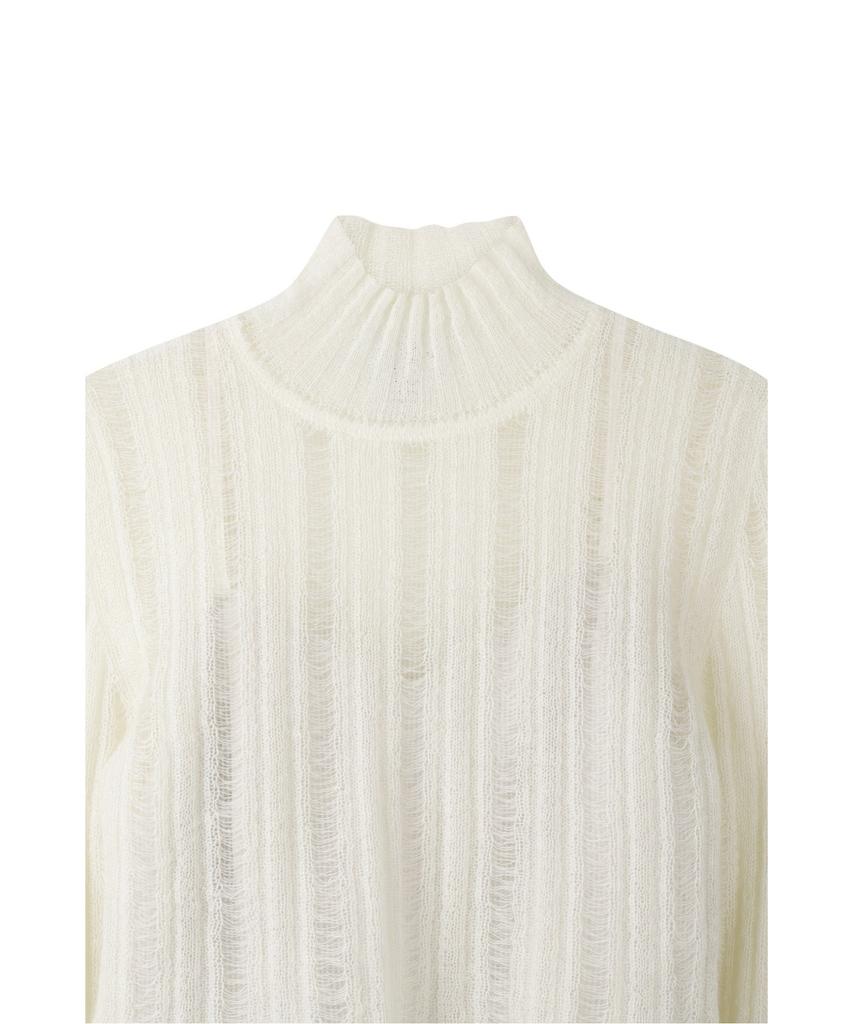 RECODE Layered Sheer Knit Top R0Wax25231Ivx