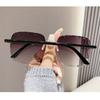 Classic Lady Big Frame Square Sunglasses Stylish Women Casual Sun Glasses Ladies Frameless UV Protection Glasses UV400 Protection Eye Wear