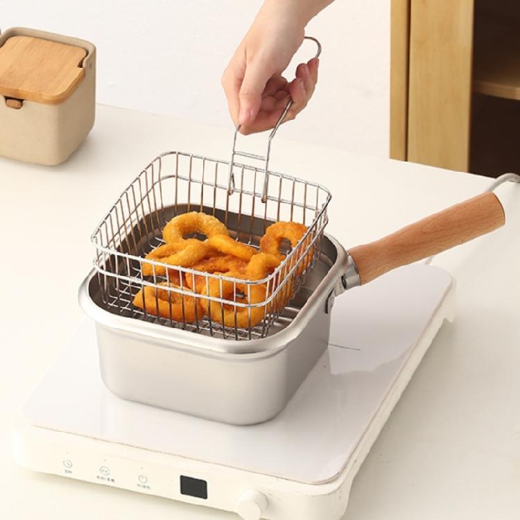 Stainlessed Steel Oil Filter Pot Deep Fryers Basket Set Efficient Frying Solution Heat Resistant Handle Kitchen Appliance