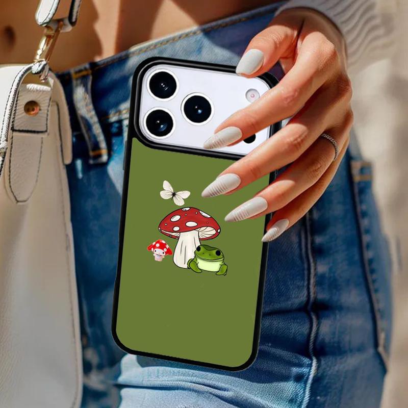 mushroom frog Phone Case For iPhone 17 Air 14 15 13 12 Max Cover For Apple 16e 11 Pro Max Plus Coque