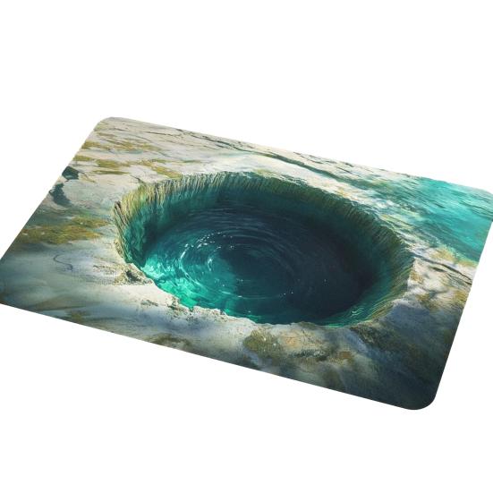 3D Optische Illusion Teppich Fußmatte mit Realistischem Lochmuster Testen Und Spielen