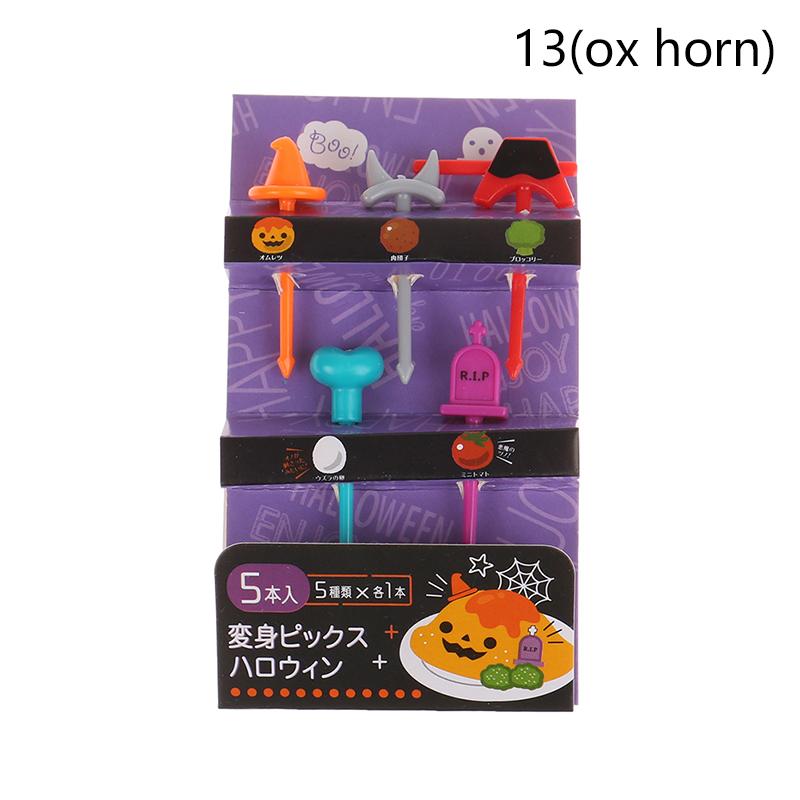 Mini Cartoon Plastic Fruit Fork Picks Children Snack Cake Dessert Pick Toothpick Bento Lunches Party Decoration
