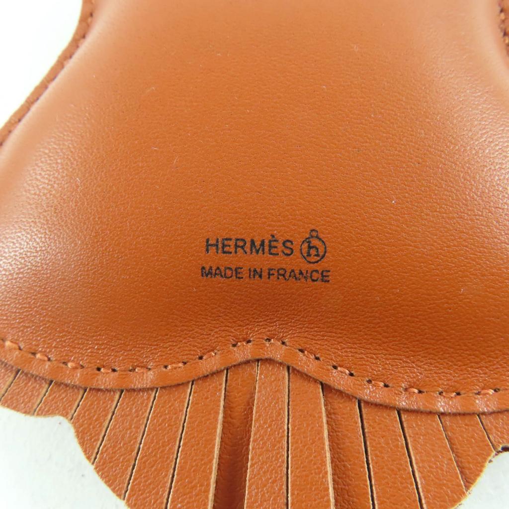 Pristine HERMES Bag charm Charm Petite Tiger Tiger Brown leather Women Used