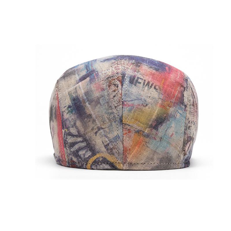 Tie-Dye Beret Women's Spring Summer Thin Cap Graffiti Forward Cap Men Newsboy Hat
