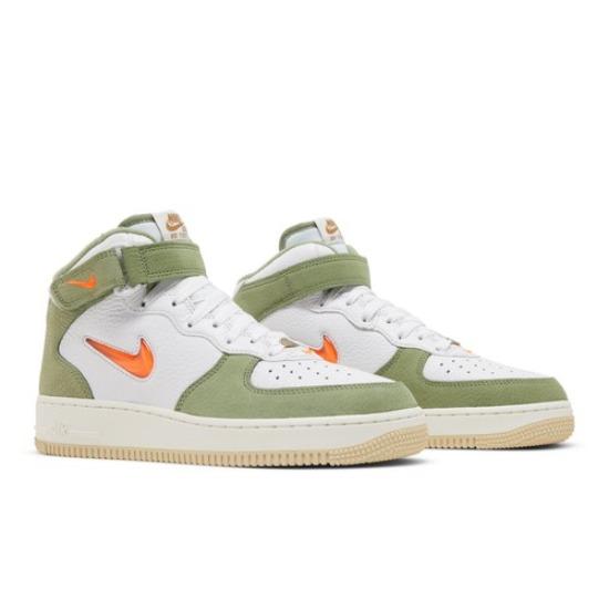

Nike Air Force 1 Mid QS Oil Green Orange DQ3505-100 EU 38.5 белый/зелёный