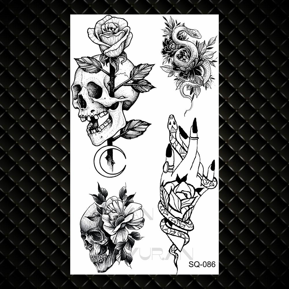 Realistic Quotation Dandelion Temporary Tattoos For Women Adult Fake Flowers Crown Moon Tattoo Sticker Waterproof Body Art Tatoo