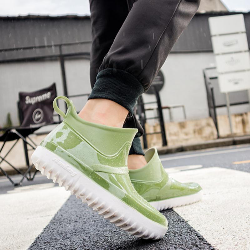 Kalosze Męskie Modne Buty do Wody Cztery Pory Roku Kalosze Outdoorowe Krótkie Cholewki Buty Robocze Wodoodporne Antypoślizgowe Niskie Gumowe Buty