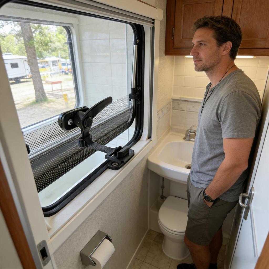 Wohnwagen Fensterverschluss Wohnmobil Sicherheitsstopper Kindersicherer Lüftungsklappenverschluss für Reisen Familien-Roadtrips Camping Heckklappen-Partys Outdoor
