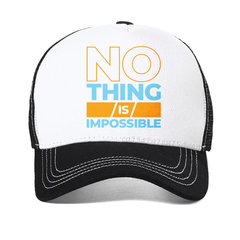 Unisex kšiltovka s potiskem Nic Není Nemožné Streets baseballová kšiltovka Unisex Dámská Letní Prodyšná Snapback kšiltovky ležérní síťovaná Trucker Hat