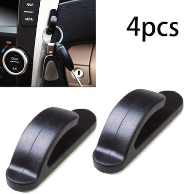 4 Stück Schwarze Selbstklebende Autohaken - Perfekt für Taschen & Handtaschen, Einfache Installation Innenraum-Organizer - Für Auto-Innenraumorganisation - Geeignet für alle Fahrzeuge