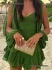 Spring Women's Solid Color Slim Fit Backless Long Sleeve Short Dress