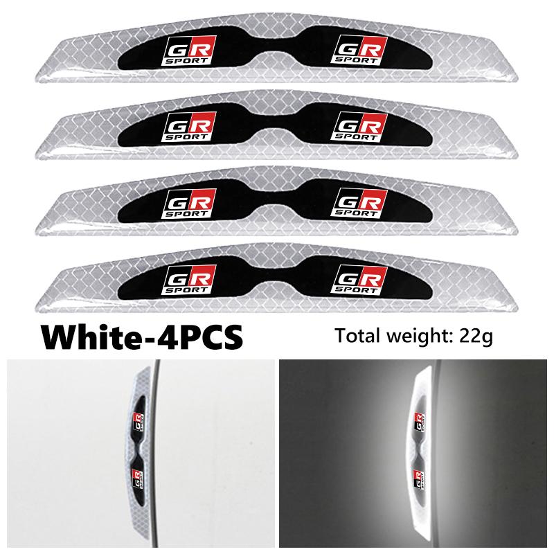 MZD1  4pcs Reflective Car Door Edge Protector Sticker Anti Collision Anti-scratch Strip For Toyota chr Corolla Camry rav4 Yaris GR