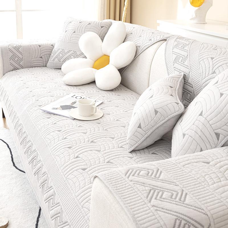 Moderne Enkel Vaskbar Sofapute, Universelt Stoff for Alle Årstider, Sklisikker Pute, Sofatrekk, Fortykning