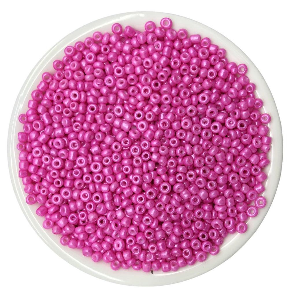 Solid Color 2/3/4mm Glass Seed Beads, Silver Lined, Dyed AB Cream, Round for Handmade Beading & Bracelets.