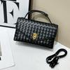 High-end Light Luxury Handbag Authentic Leather Hand-woven Bag 2025 Fashionable Cowhide Square