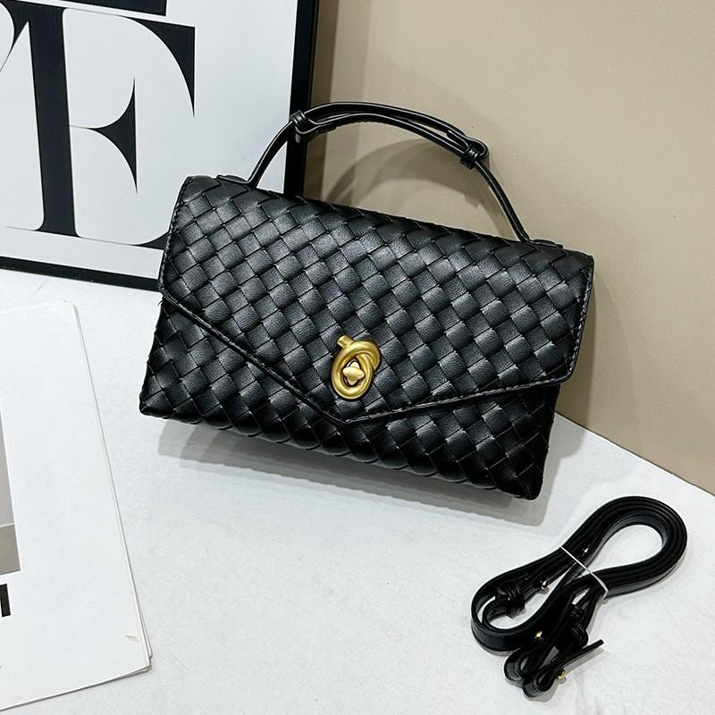 High-end Light Luxury Handbag Authentic Leather Hand-woven Bag 2025 Fashionable Cowhide Square