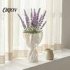 Einzigartiges Geschenk für ein neues Zuhause, 3D-gedruckte Vase in Cremefarbe, Kunstvasen mit Seidenstruktur, Blumenhalter für Wohnzimmer, Eingangsbereich, Minimalistische Moderne Tischdekoration