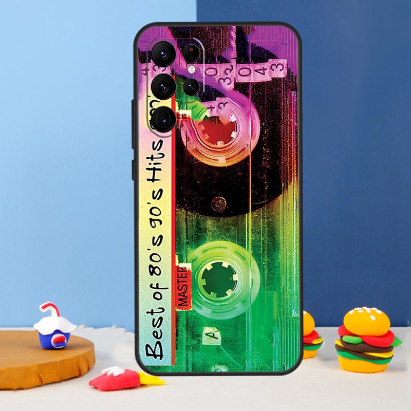 90s Retro Cassette Tape Phone Case For Samsung Galaxy S25 Ultra S9 S10 S20 S22 S21 FE S23 Plus S24 Ultra Cover Coque