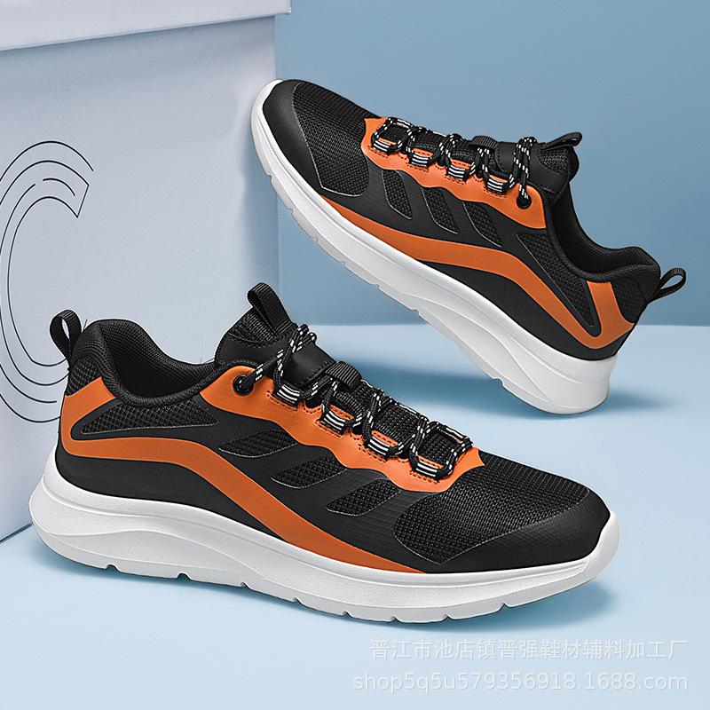 Premium vårskola löparskor med mjuka sulor herr nya nisch lätta mesh sportskor vardagliga pappa trendiga skor