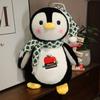 Cartoon Christmas Penguin Plush Toys Lovely Penguin Wear Christmas Hat Scarf Dolls Stuffed Soft Pillow Baby Girls Birthday Gift