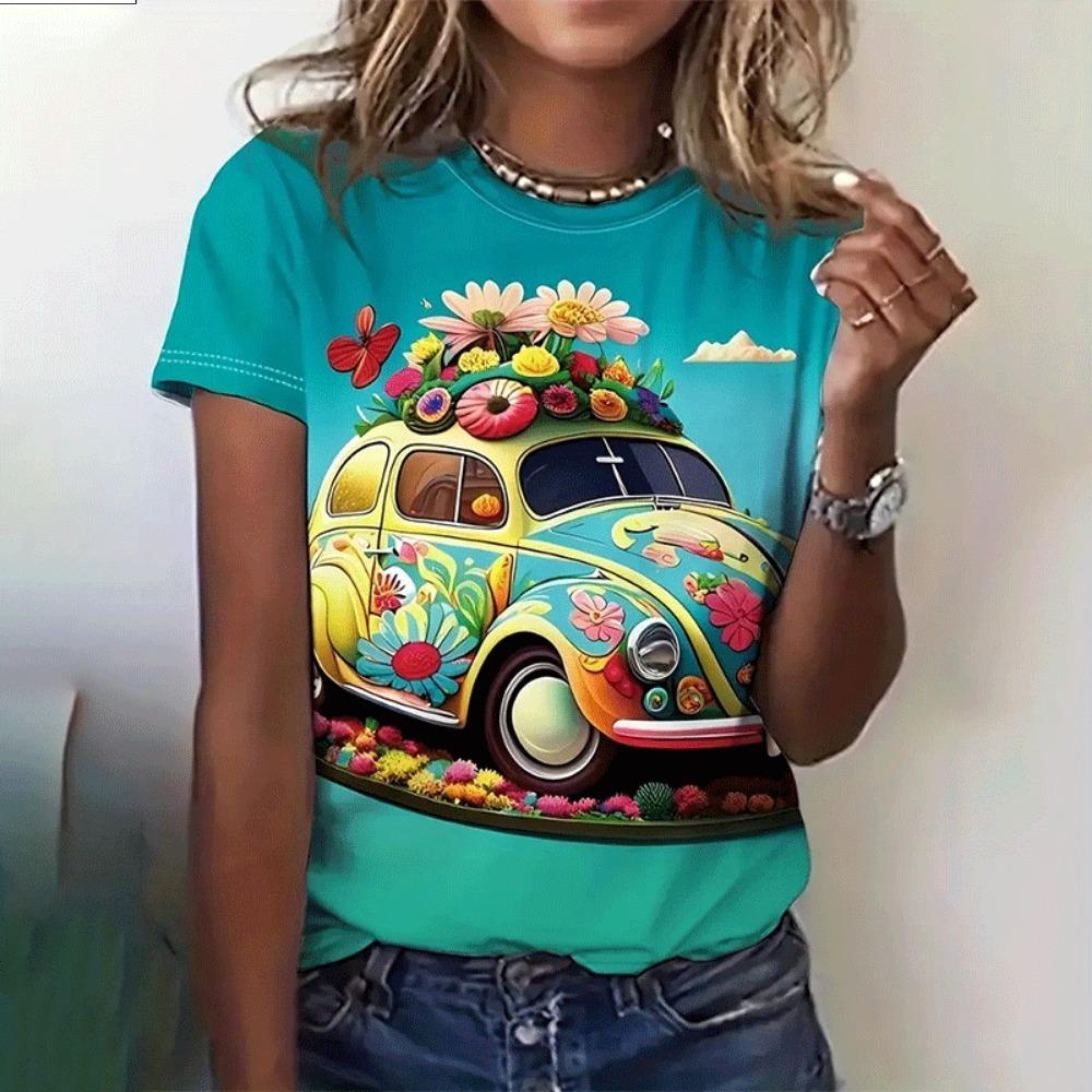 Summer 3D Printing Cute Animal Dragonfly  Women Funny Streetwear Fashion Short Sleeve Top