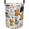 Love Dogs Kids Laundry Hamper Basket Cute Dogs Nursery Baby Hamper with Handle for Boys Girls Collapsible Clothes Baskets