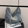 Simple Denim Large Capacity Casual Versatile Youth Shoulder Bags for Women 2026 Fashi Single Zipper Classic Style Commute Bags
