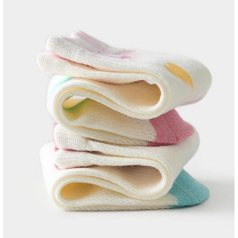 1-15 Years Children 5 Pairs Socks Spring and Summer Thin Mesh Crew Socks