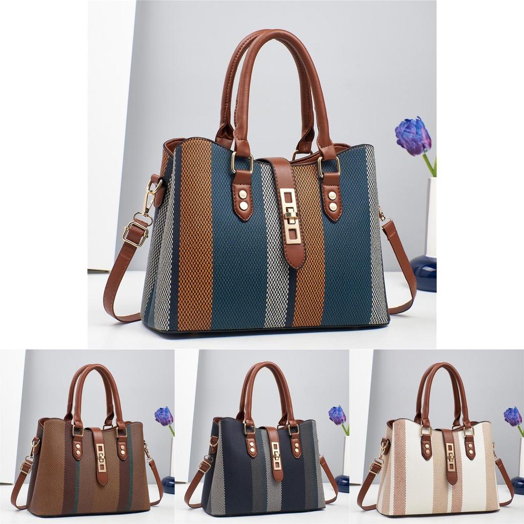 Fashionable Large Capacity Color Block Tote Bag For Women Stylish Casual Use
