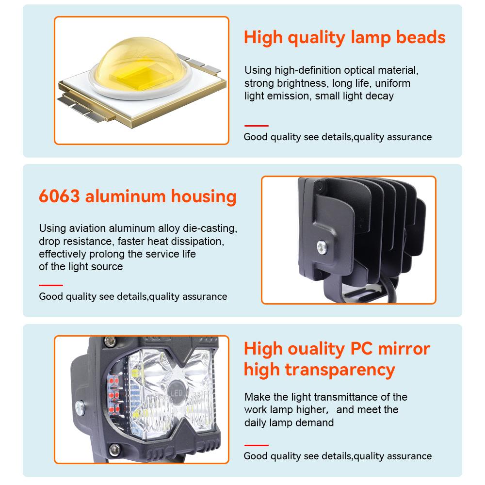 LELANPU Werklamp Strobo Car Accessories Truck Aux Verstraler Grille Combo Beam Flood Spot Pod Working Off-road LED Work Light