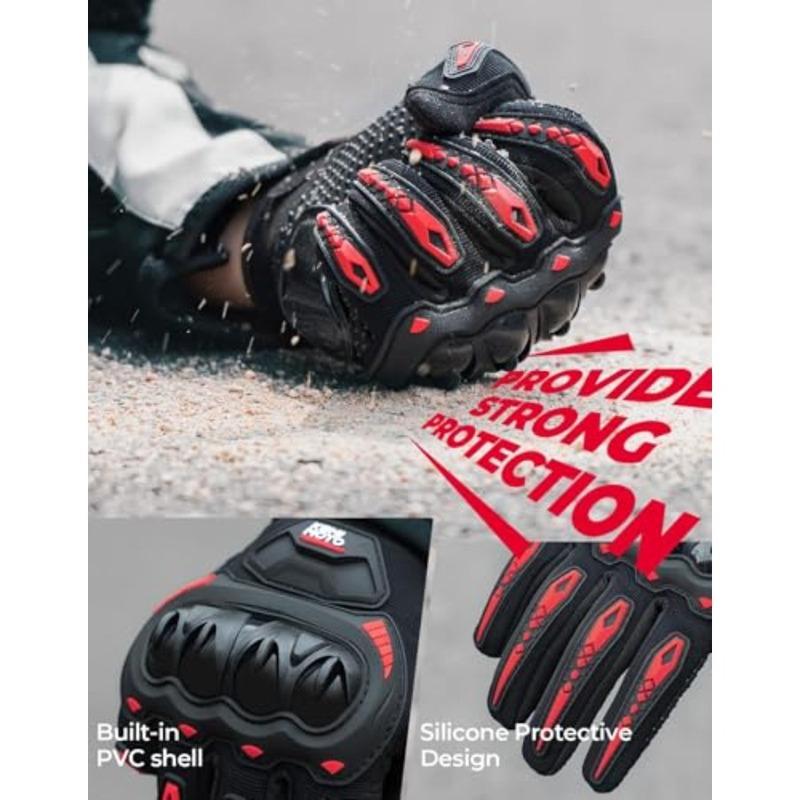 Motorcycle Gloves for Men/Women, Touchscreen Dirt Bike Gloves with Shell, Anti-Slip for Motorbike, Riding, Racing, Cycling, Dir