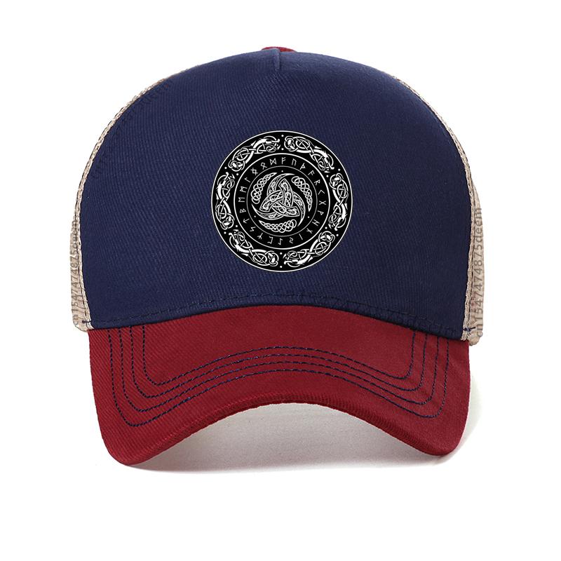 Vikings Ragnar Lothbrok Skullies baseball cap Triple Horn Of Odin Men hat Summer cool Mesh Men Women's Hip Hop Caps