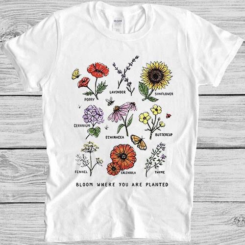 Flowers Farmers Nature Lovers Bloom Cool Meme Vintage Gift Tee T Shirt 4011 M