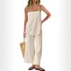Spring and summer new popular fashion loose casual women thin shoulder strap sling vest trousers set