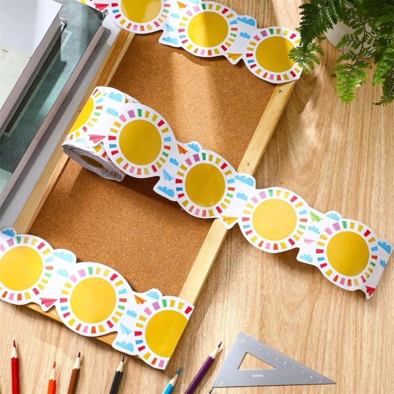 Bulletin-Randleiste Sonne-Bulletinboard-Ränder Bunte Klassenzimmer-Ränder Dekorationsränder Schulanfangsdekoration