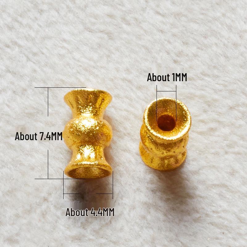 Retro Copper Gold-Plated Pineapple Pattern Beads for DIY Jewelry