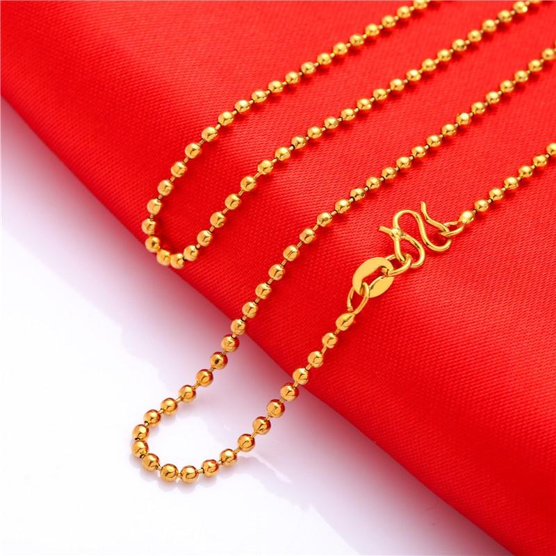 Gold Plated Brass Classic Personality Thin Necklace Water Wave Chain Gift