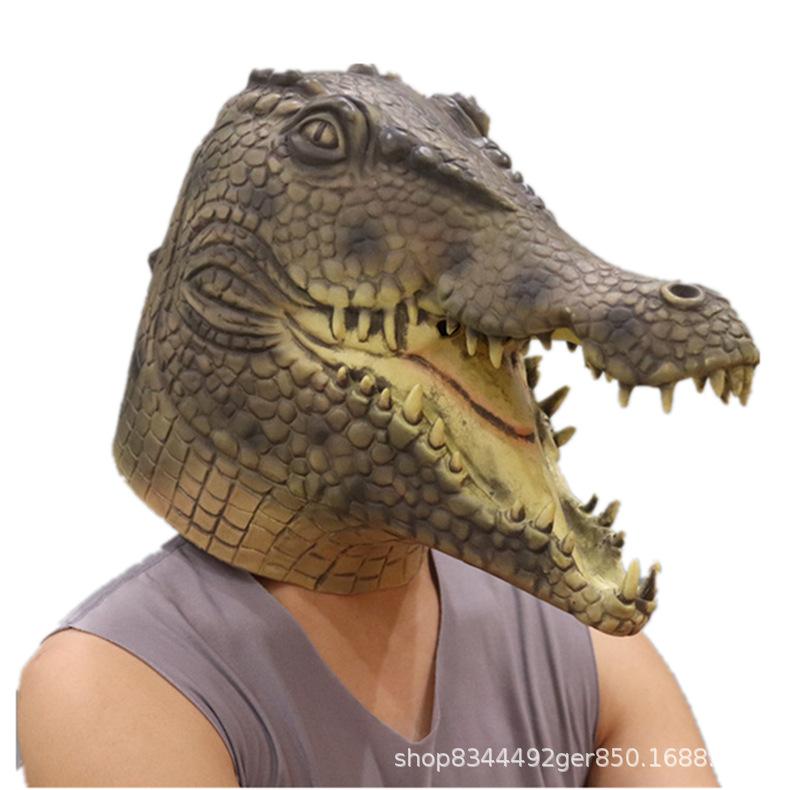 Crocodile head mask COS Dinosaur Costume Halloween Animal Headgear Hat Role-Play Props Crocodile A Style